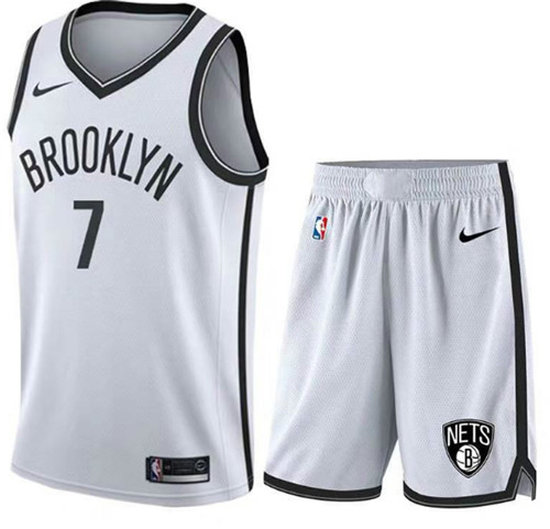 Men's Brooklyn Nets #7 Kevin Durant White NBA 2019 Stitched Jersey(With Shorts)